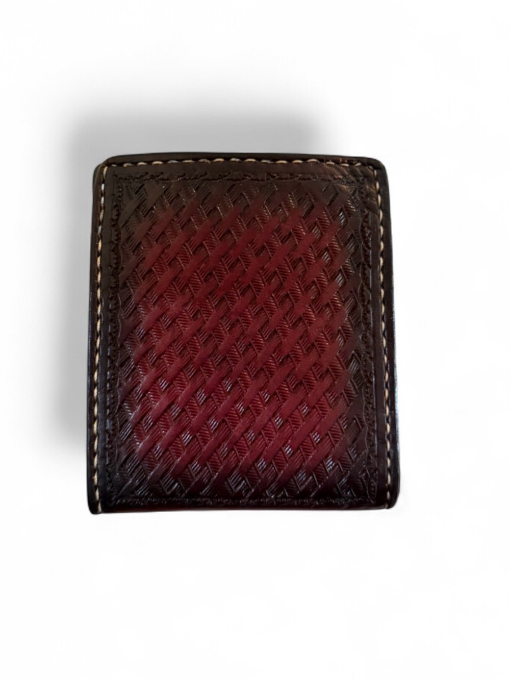 Men's Bifold Leather Wallet in Brown and Burgundy